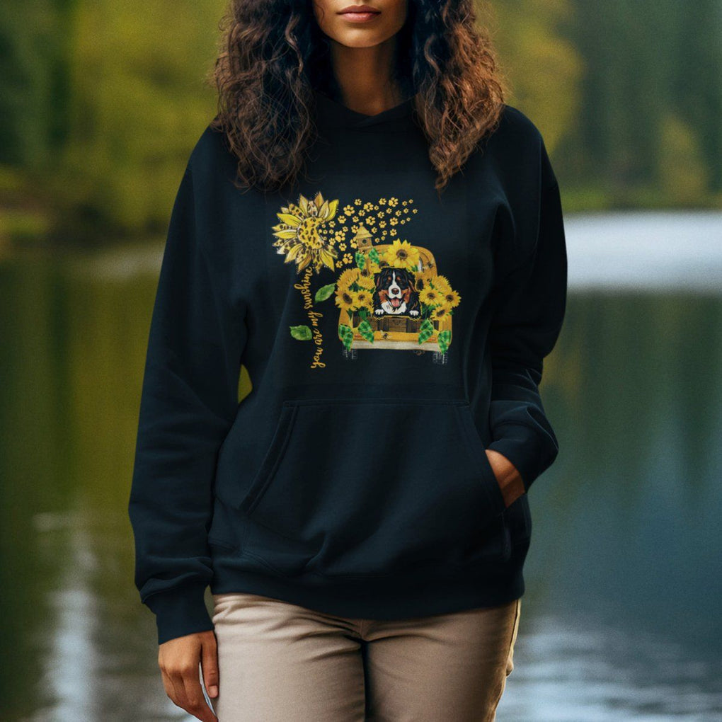 Bernese Mountain Dog Hoodie You Are My Sunshine Sunflower TS02 Printyourwear