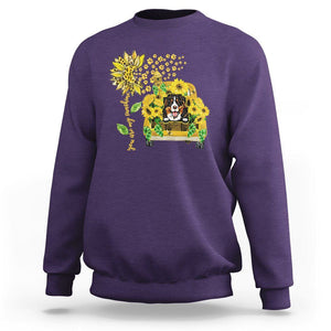 Bernese Mountain Dog Sweatshirt You Are My Sunshine Sunflower TS02 Purple Printyourwear