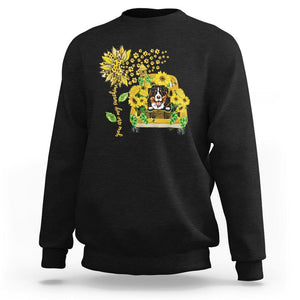 Bernese Mountain Dog Sweatshirt You Are My Sunshine Sunflower TS02 Black Printyourwear