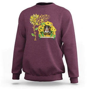 Bernese Mountain Dog Sweatshirt You Are My Sunshine Sunflower TS02 Maroon Printyourwear