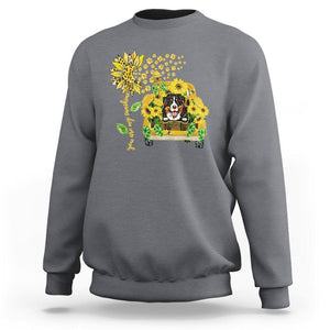 Bernese Mountain Dog Sweatshirt You Are My Sunshine Sunflower TS02 Charcoal Printyourwear