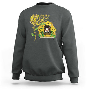 Bernese Mountain Dog Sweatshirt You Are My Sunshine Sunflower TS02 Dark Heather Printyourwear