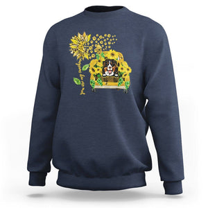 Bernese Mountain Dog Sweatshirt You Are My Sunshine Sunflower TS02 Navy Printyourwear