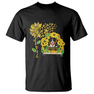 Bernese Mountain Dog T Shirt You Are My Sunshine Sunflower TS02 Black Printyourwear