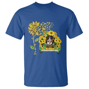 Bernese Mountain Dog T Shirt You Are My Sunshine Sunflower TS02 Royal Blue Printyourwear