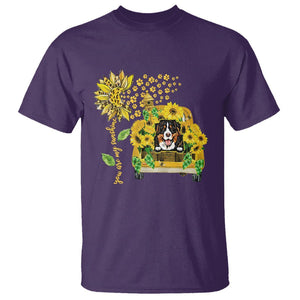 Bernese Mountain Dog T Shirt You Are My Sunshine Sunflower TS02 Purple Printyourwear