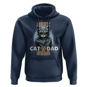 Best Cat Dad Ever Hoodie Cool Cat Lovers Father's Day TS02 Navy Print Your Wear