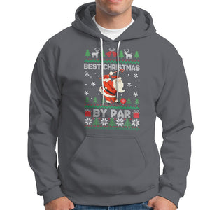 Best Christmas By Par Santa Claus Golfer Xmas Golf Hoodie TS09 Charcoal Printyourwear