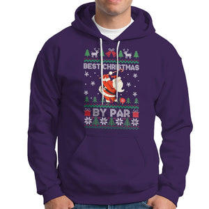 Best Christmas By Par Santa Claus Golfer Xmas Golf Hoodie TS09 Purple Printyourwear