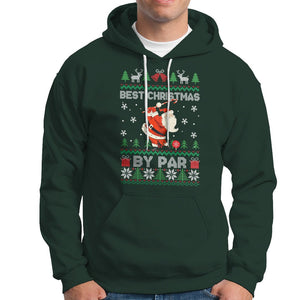 Best Christmas By Par Santa Claus Golfer Xmas Golf Hoodie TS09 Dark Forest Green Printyourwear