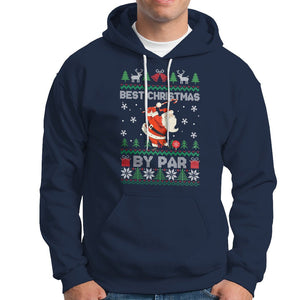 Best Christmas By Par Santa Claus Golfer Xmas Golf Hoodie TS09 Navy Printyourwear