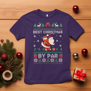 Best Christmas By Par Santa Claus Golfer Xmas Golf T Shirt TS09 Purple Printyourwear