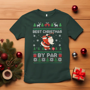 Best Christmas By Par Santa Claus Golfer Xmas Golf T Shirt TS09 Dark Forest Green Printyourwear