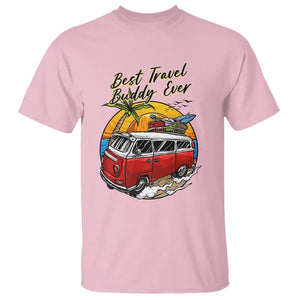 Best Travel Buddy Ever T Shirt Vintage Beach Van Summer Vacation TS11 Light Pink Print Your Wear