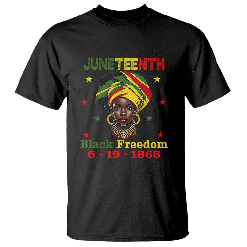 BHM T Shirt For African Women Juneteenth 1865 Celebrating TS01 Black Printyourwear