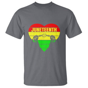 BHM T Shirt Juneteenth Breaking Every Chain TS01 Charcoal Printyourwear