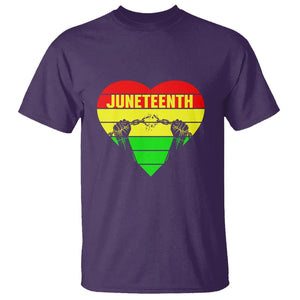 BHM T Shirt Juneteenth Breaking Every Chain TS01 Purple Printyourwear