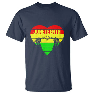 BHM T Shirt Juneteenth Breaking Every Chain TS01 Navy Printyourwear