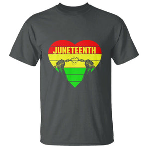 BHM T Shirt Juneteenth Breaking Every Chain TS01 Dark Heather Printyourwear