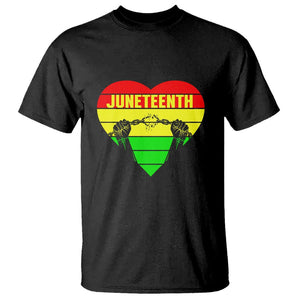 BHM T Shirt Juneteenth Breaking Every Chain TS01 Black Printyourwear