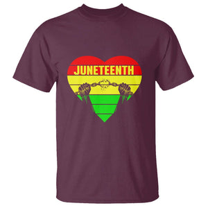 BHM T Shirt Juneteenth Breaking Every Chain TS01 Maroon Printyourwear