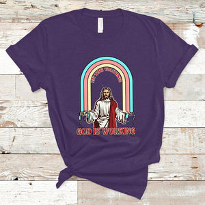 Bible Verse T Shirt Jesus In The Waiting God Is Working Christian Bible Religious TS02 Purple Printyourwear