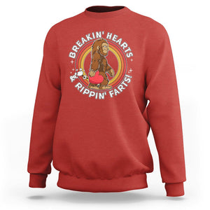 Bigfoot Breakin Hearts & Rippin Farts! Cute Sasquatch Sweatshirt TS09 Red Printyourwear