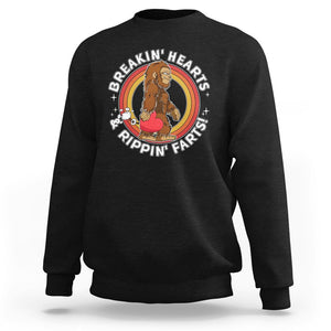 Bigfoot Breakin Hearts & Rippin Farts! Cute Sasquatch Sweatshirt TS09 Black Printyourwear