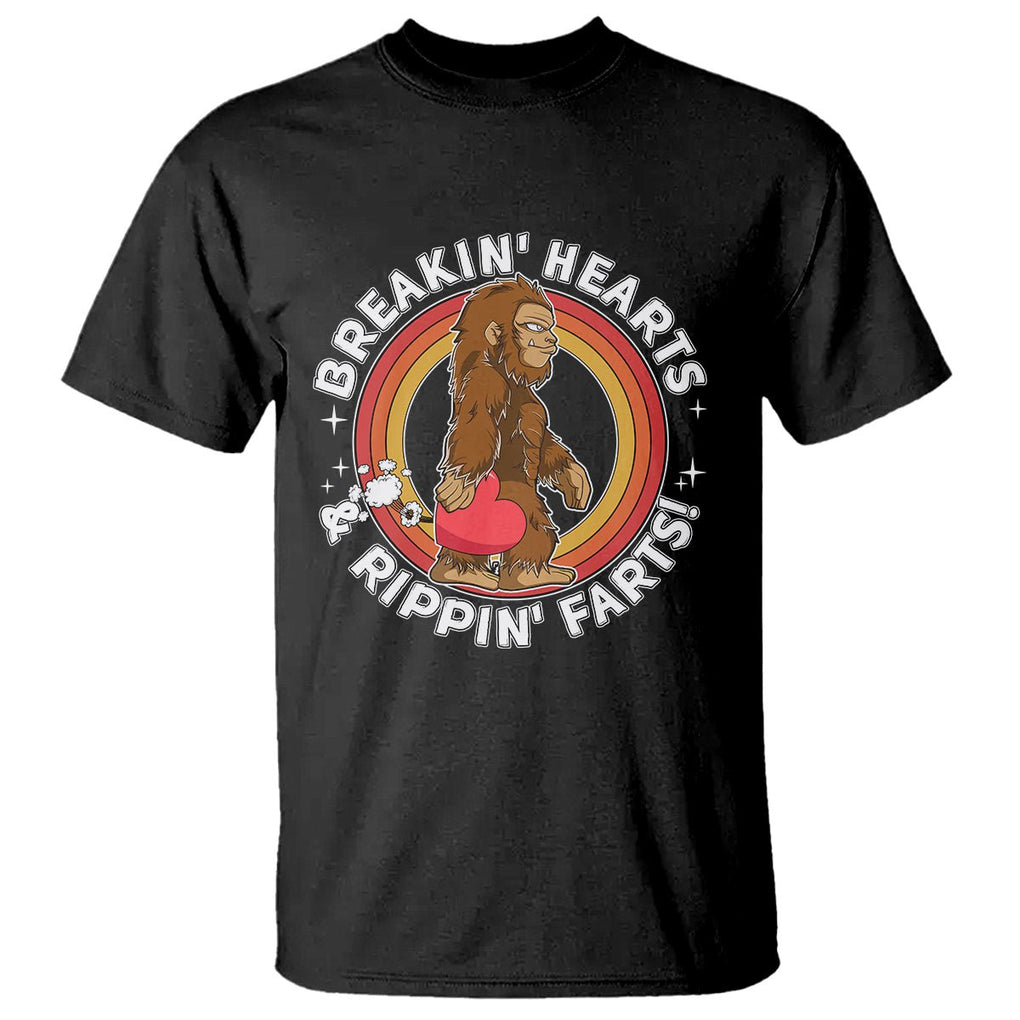 Bigfoot Breakin Hearts & Rippin Farts! Cute Sasquatch T Shirt TS09 Black Printyourwear