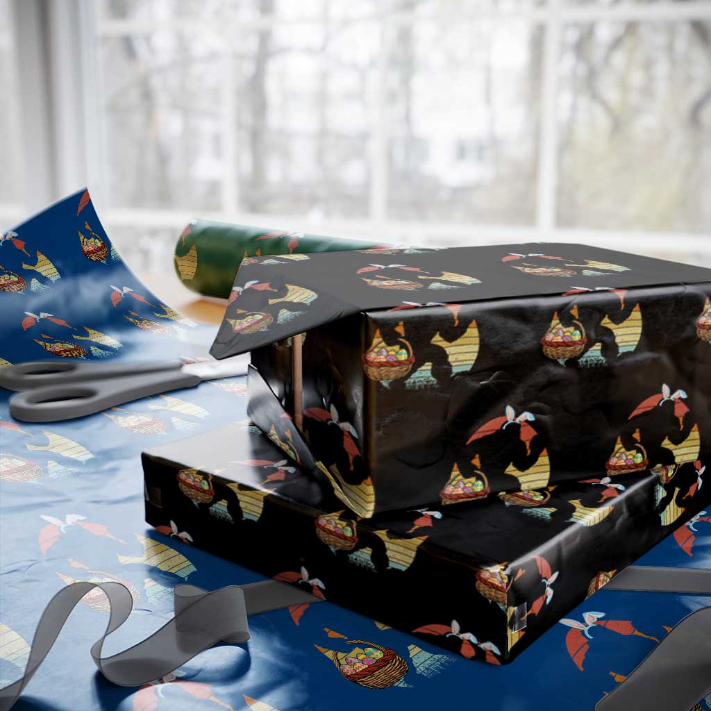 Bigfoot Easter Wrapping Paper Roll Bunny Sasquatch Eggs Retro TS10 Black Print Your Wear