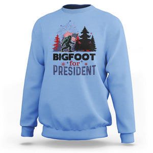 Bigfoot For President Sweatshirt Funny American USA Flag Sasquatch Election TS09 Carolina Blue Printyourwear