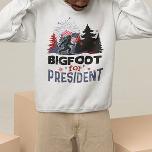 Bigfoot For President Sweatshirt Funny American USA Flag Sasquatch Election TS09 Printyourwear