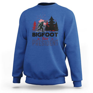 Bigfoot For President Sweatshirt Funny American USA Flag Sasquatch Election TS09 Royal Blue Printyourwear