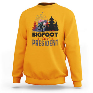 Bigfoot For President Sweatshirt Funny American USA Flag Sasquatch Election TS09 Gold Printyourwear