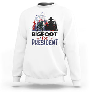 Bigfoot For President Sweatshirt Funny American USA Flag Sasquatch Election TS09 White Printyourwear