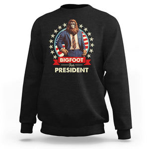 Bigfoot For President Sweatshirt Funny American USA Flag Sasquatch Election TS09 Black Printyourwear