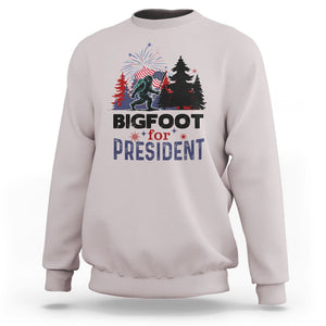 Bigfoot For President Sweatshirt Funny American USA Flag Sasquatch Election TS09 Ice Gray Printyourwear