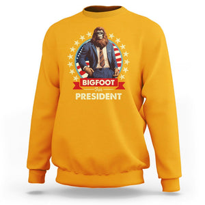 Bigfoot For President Sweatshirt Funny American USA Flag Sasquatch Election TS09 Gold Printyourwear