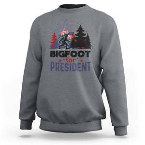 Bigfoot For President Sweatshirt Funny American USA Flag Sasquatch Election TS09 Charcoal Printyourwear