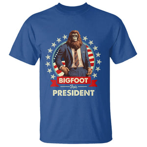 Bigfoot For President T Shirt Funny American USA Flag Sasquatch Election TS09 Royal Blue Printyourwear