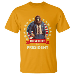 Bigfoot For President T Shirt Funny American USA Flag Sasquatch Election TS09 Gold Printyourwear