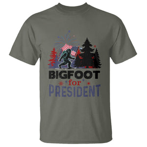 Bigfoot For President T Shirt Funny American USA Flag Sasquatch Election TS09 Military Green Printyourwear