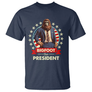 Bigfoot For President T Shirt Funny American USA Flag Sasquatch Election TS09 Navy Printyourwear