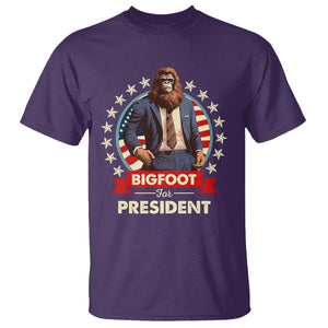 Bigfoot For President T Shirt Funny American USA Flag Sasquatch Election TS09 Purple Printyourwear