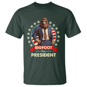 Bigfoot For President T Shirt Funny American USA Flag Sasquatch Election TS09 Dark Forest Green Printyourwear