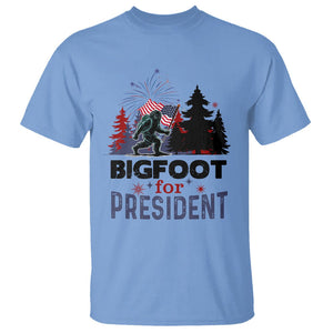 Bigfoot For President T Shirt Funny American USA Flag Sasquatch Election TS09 Carolina Blue Printyourwear