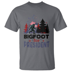 Bigfoot For President T Shirt Funny American USA Flag Sasquatch Election TS09 Charcoal Printyourwear