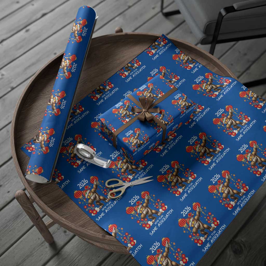 Bigfoot Lunar New Year Wrapping Paper Roll Funny Same Assquatch TS12 Blue Print Your Wear