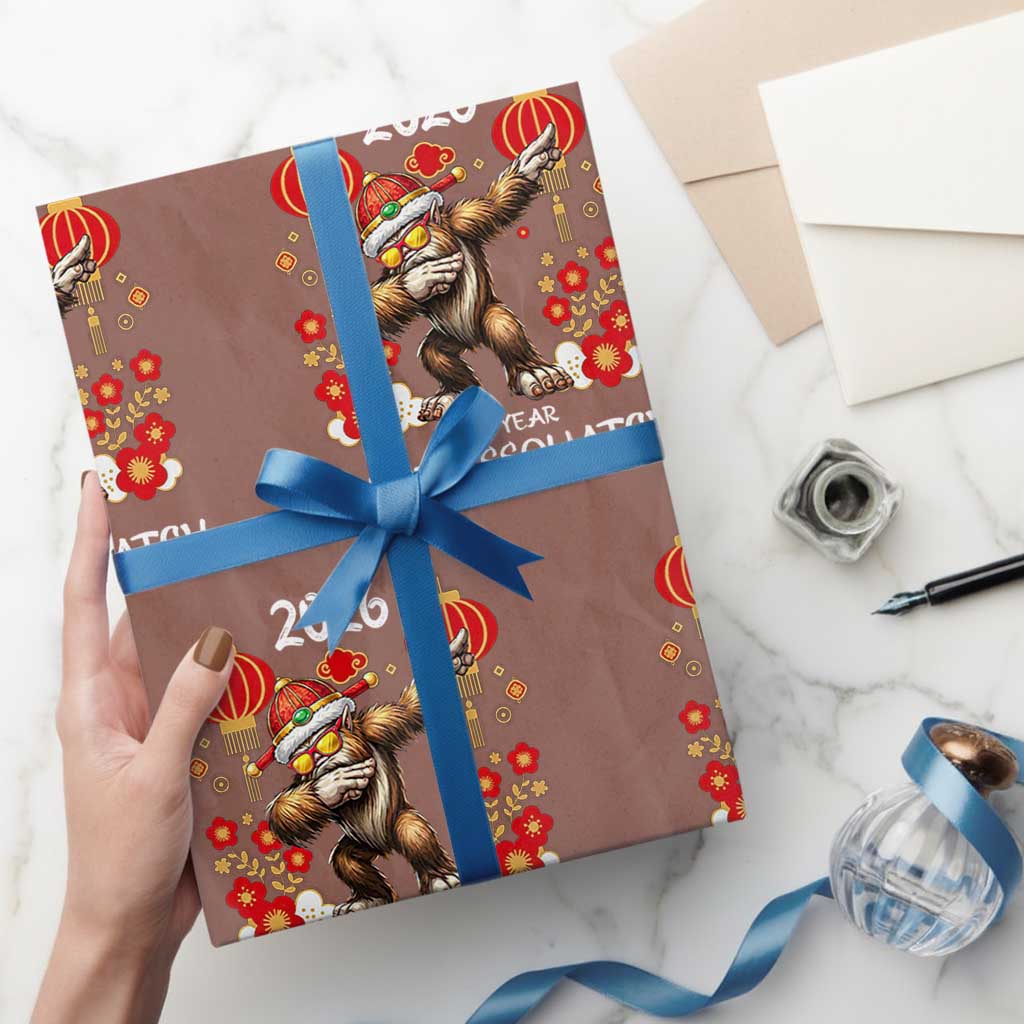Bigfoot Lunar New Year Wrapping Paper Roll Funny Same Assquatch TS12 Mocha Print Your Wear