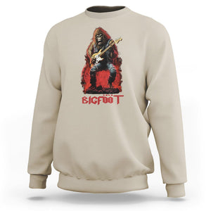 Bigfoot Rock N Roll Sweatshirt Funny Sasquatch Playing Electric Guitar TS09 Sand Printyourwear